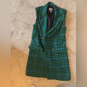 Future Collective Green & Blue Houndstooth Vest
